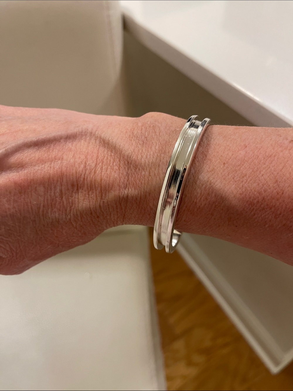 Silver Double-Strip Cuff Bracelet